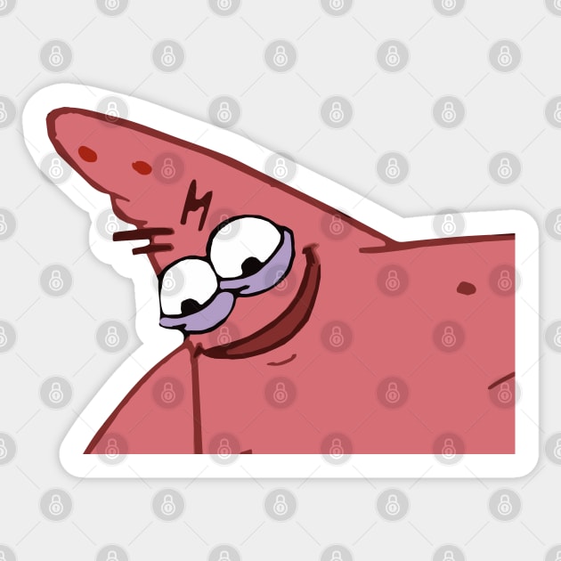 evil patrick meme Sticker by lightbulbmcoc